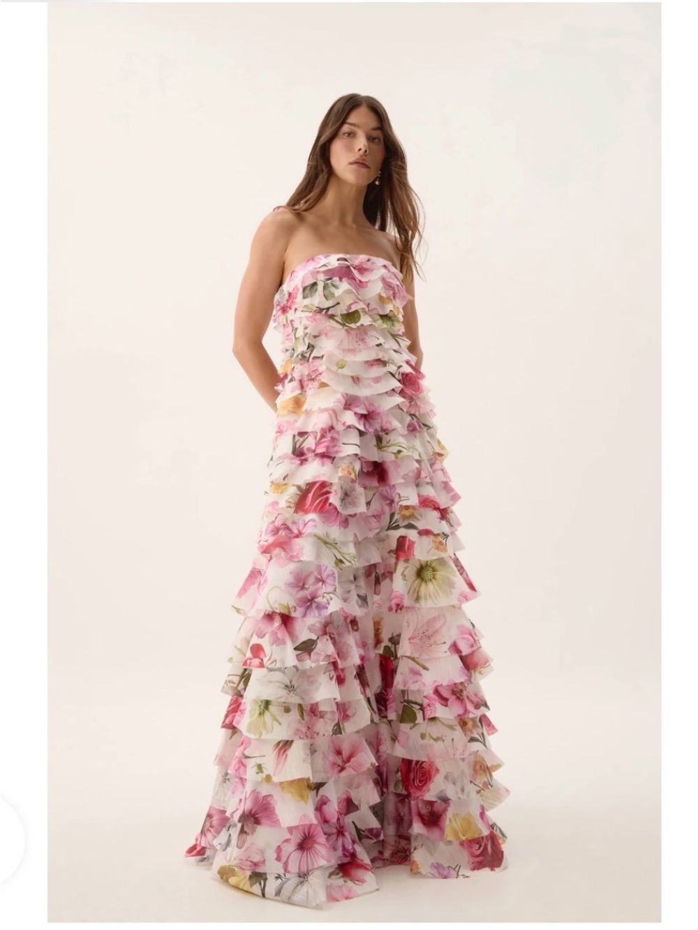 Aje Fleur Pleated Gown